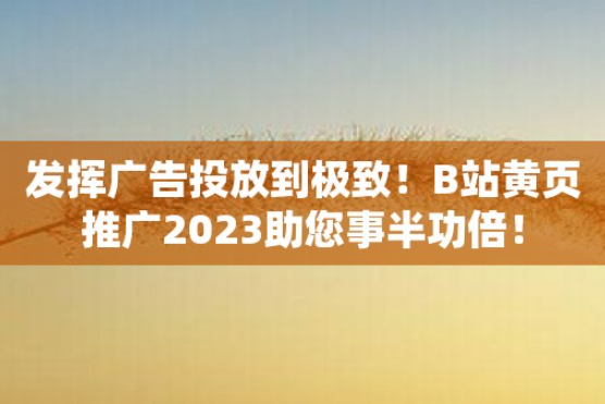 解析B站推广网站入口2023的独特营销形式(图1)